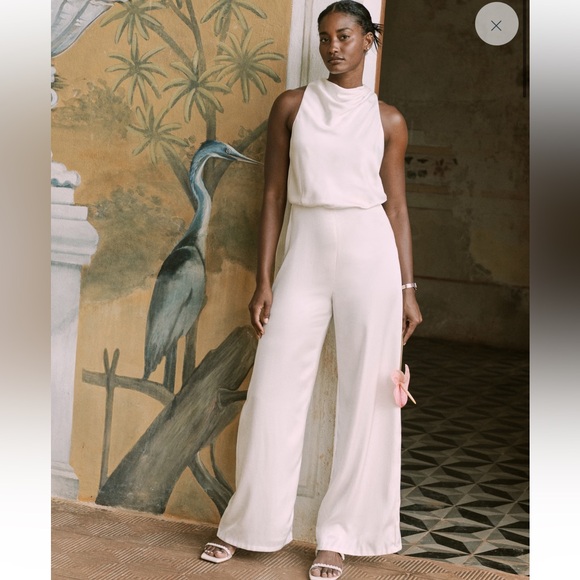 High neck draped jumpsuit - Picture 2 of 5